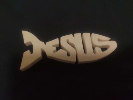 Jesus peixe símbolo animais 3d print model - Mito3D