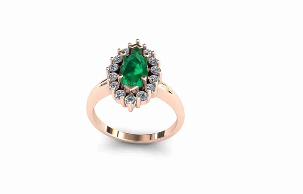 jewel of emerald ring 3d models download creality cloud 3d print model - Mito3D