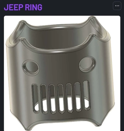 jewellery ring logo of jeep 3d models download creality cloud 3d print model - Mito3D