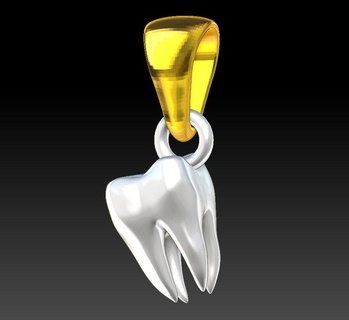 gioielleria dente pendente moda 3d print model - Mito3D