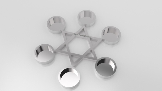 ebreo candela titolare supporto anno saluto Rosh hashanah sculture culturale reliquie 3d print model - Mito3D