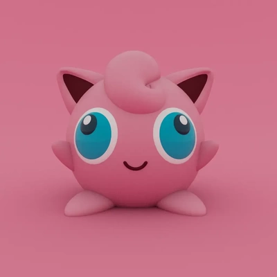 jigglypuff pokémon 3d modelos baixar crialidade nuvem 3d print model - Mito3D