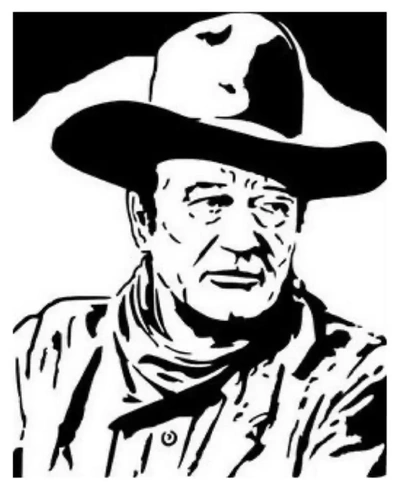 john wayne estêncil 3d modelos baixar crialidade nuvem 3d print model - Mito3D