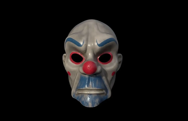 joker clown maske 3d digital download modelle realität wolke 3d print model - Mito3D