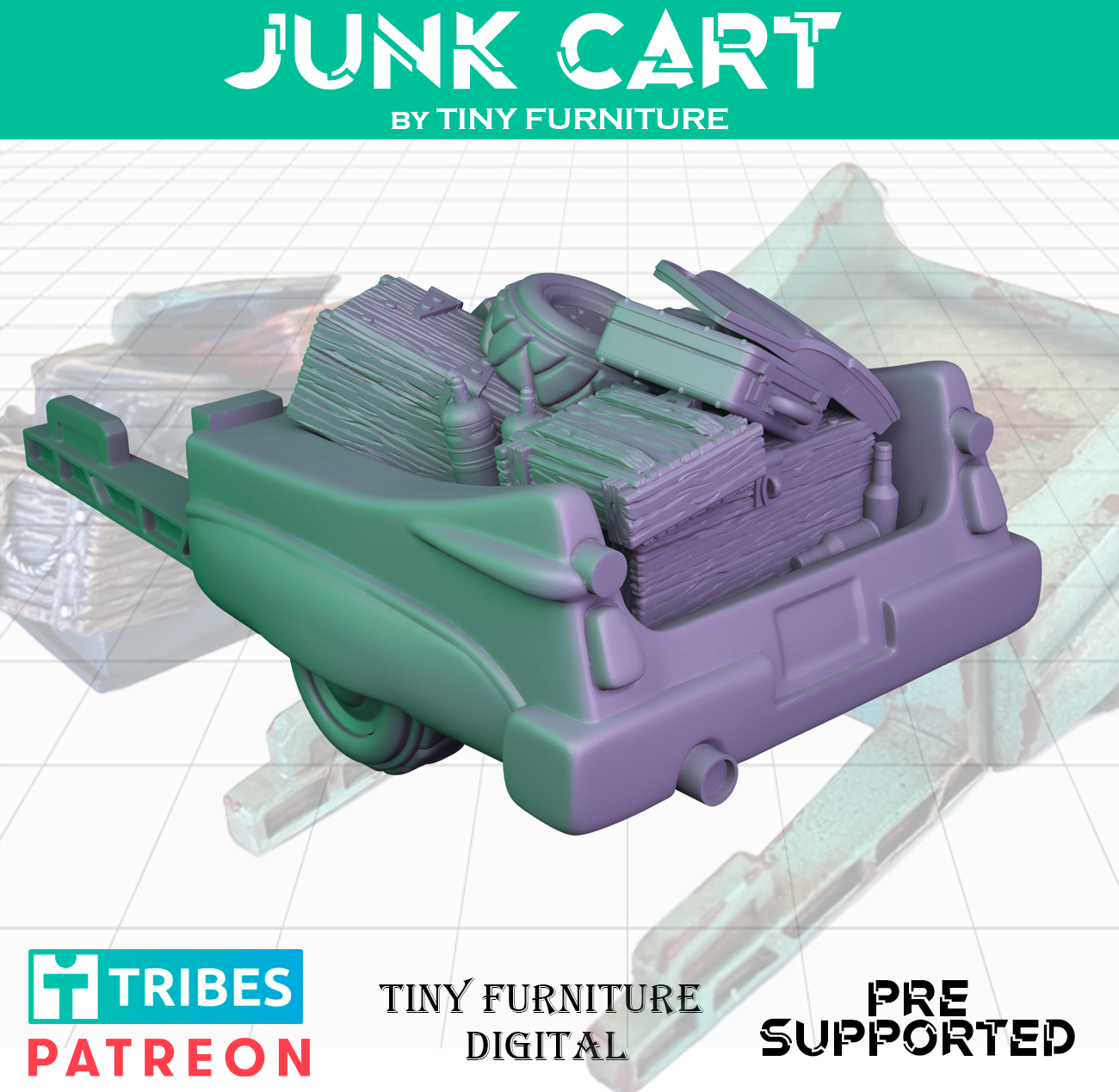 junk cart Board Game 3D print model - Mito3D
