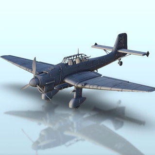 junkers ju 87 Stuka ww2 terrain avion diorama avions combat 3d print model - Mito3D
