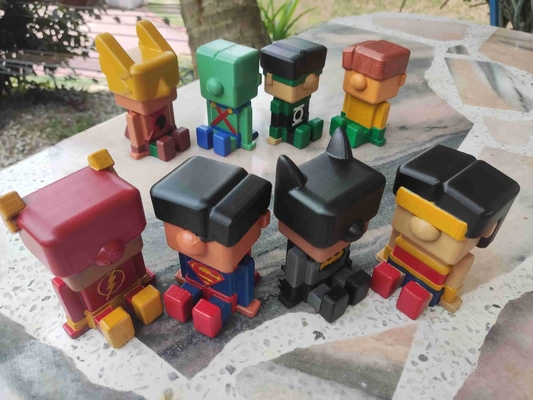 justice league minis package 3d models download creality cloud 3d print model - Mito3D