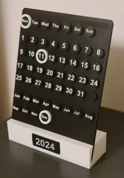 calendario 2024 3d modelos descargar crealidad nube 3d print model - Mito3D