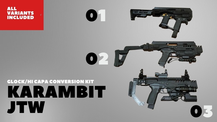 karambit jtw glock hicapa conversion trousse 3d modèles télécharger créalité nuage jouet armes feu 3d print model - Mito3D