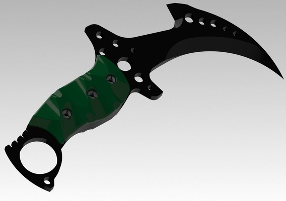 karambit cuchillo residente mal estilo 3d modelos descargar crealidad nube 3d print model - Mito3D