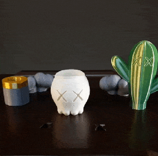 kaws fioriera cactus diviso colori natura impianti 3d print model - Mito3D