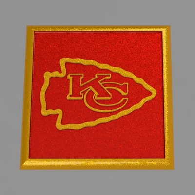 kc chiefs drink coaster 3d models download creality cloud 3d print model - Mito3D