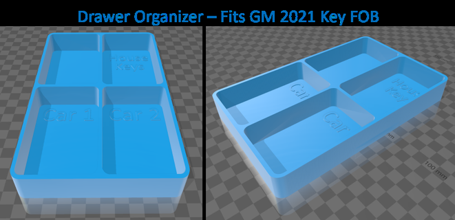 key fob drawer organizer tray - fits gm Others 3d print model - Mito3D