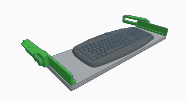 keyboard sliders - sliding shelf brackets pc desk Others 3d print model - Mito3D