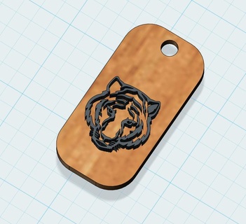 porte clés tigre gadgets électronique 3d print model - Mito3D