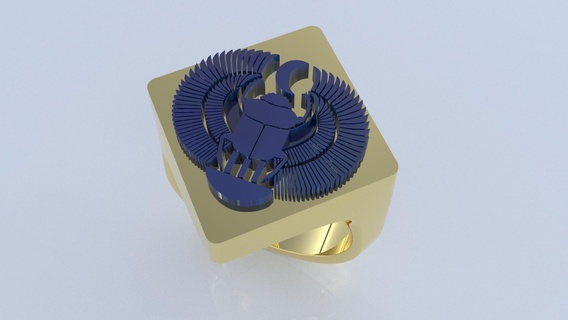 khepri ring moon Jewellery 3d print model - Mito3D