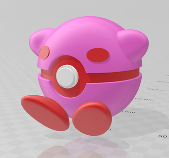 Kirby pokeball fictif personnages 3d print model - Mito3D