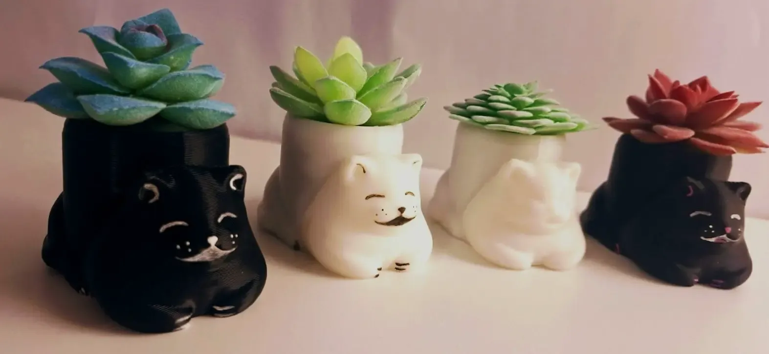 gatito plantador 3d modelos descargar crealidad nube 3D print model - Mito3D