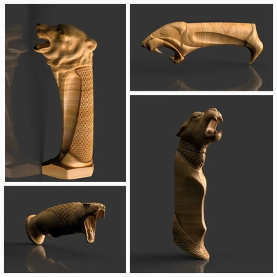 cuchillo encargarse perro oso serpiente tigre 3d modelos descargar crealidad nube 3d print model - Mito3D