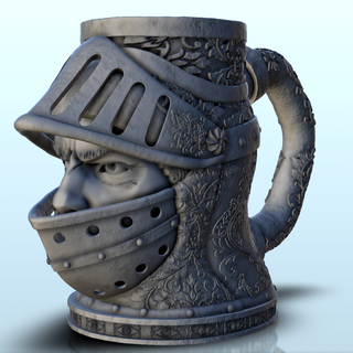 knight armour dice mug 14 - beer holder 3d models download creality cloud Cups & Mugs 3d print model - Mito3D