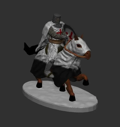 cavaleiro chevalier templário cheval 3d modelos baixar crialidade nuvem 3d print model - Mito3D