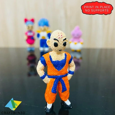 tricotado krillin dragão bola 3d modelos baixar crialidade nuvem 3d print model - Mito3D