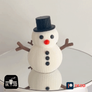 knitted snowman figurine ornament - multiparts 3d models download creality cloud Home Decor 3d print model - Mito3D