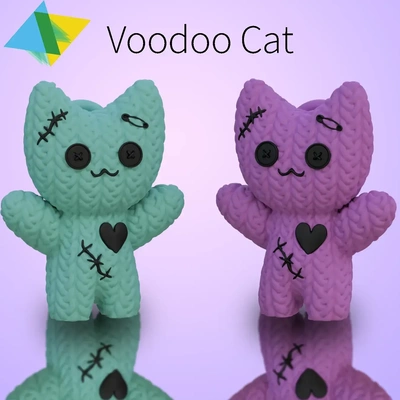 tricotado vodu gato 3d modelos baixar crialidade nuvem 3d print model - Mito3D