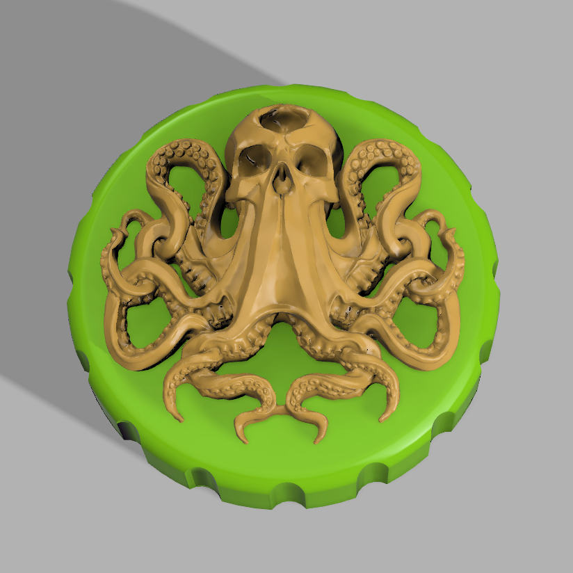 kraken scorta vaso coperchio miti 3D print model - Mito3D