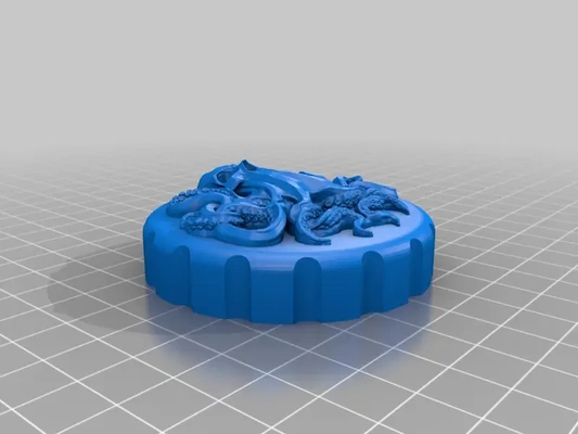 kraken saklamak kavanoz kapak 3d modeller indir creality bulut 3d print model - Mito3D