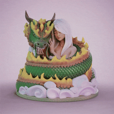 senhora dragão 3d modelos baixar crialidade nuvem mulheres 3d print model - Mito3D