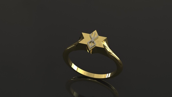 dama anillo enloquecido marca estrella montar Moda 3d print model - Mito3D