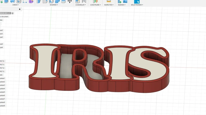 lampe prenom iris 3d modèles télécharger créalité nuage 3d print model - Mito3D