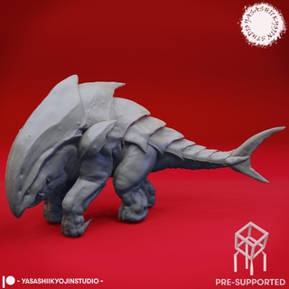 tierra tiburón mesa miniatura pre supported caracteres 3d print model - Mito3D