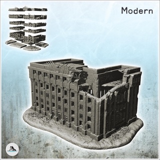 büyük Yönetim bina sütunlar bayrak alınlık mimari modeller 3d print model - Mito3D