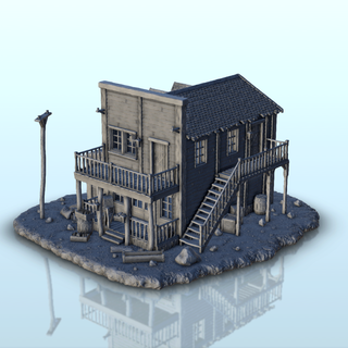 ampla Comida loja terreno cenário oeste histórico edifícios 3d print model - Mito3D