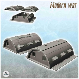 modern Lager Schuppen Dach Versionen 6 Szene 3d Modelle download Realität Wolke Tafel Spiel 3d print model - Mito3D