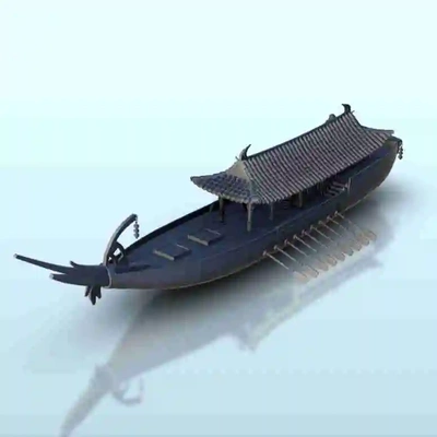 grande orientale barca tetto remi 3 giappone cina corea 3d modelli scarica creality nube storico edifici 3d print model - Mito3D