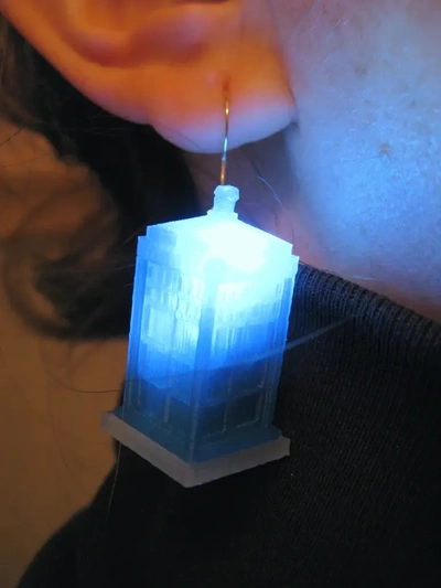 led tardis pendientes 3d modelos descargar crealidad nube 3d print model - Mito3D