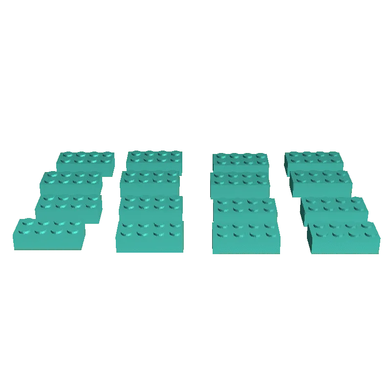 lego 16 blocchi 3d modelli scarica creality nube 3D print model - Mito3D