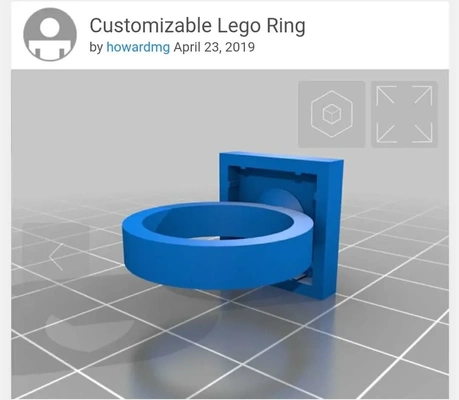 lego anel 3d modelos baixar crialidade nuvem 3d print model - Mito3D