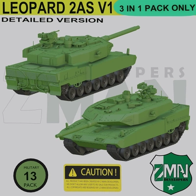 leopardo 2a7 v1 asp+ed 3d modelos baixar crialidade nuvem 3d print model - Mito3D