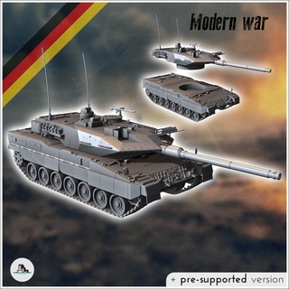 leopardo ii 2 a7 alemán principal batalla tanque miniaturas warhamm 3d modelos descargar crealidad nube blindado coches tanques 3d print model - Mito3D
