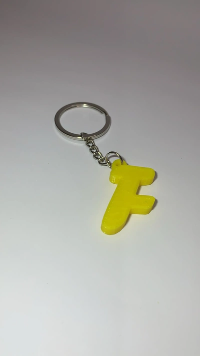 letter f keychain 3d models download creality cloud 3d print model - Mito3D