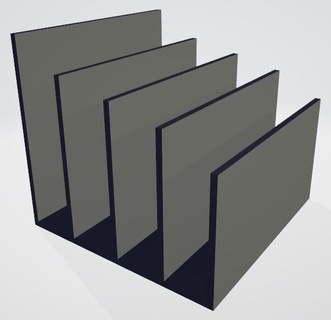 carta pasta organizador quadrado arestas 3d print model - Mito3D