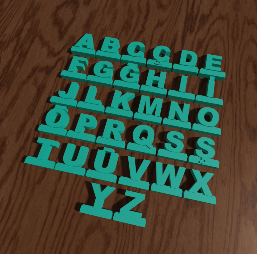 letras 3d modelos descargar crealidad nube educación 3D print model - Mito3D