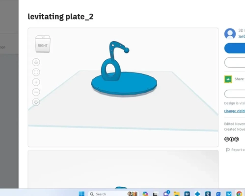 levitating plate 3d models download creality cloud 3d print model - Mito3D