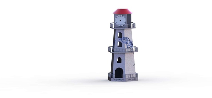 deniz feneri saat mimari manzara 3d print model - Mito3D