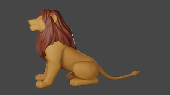 aslan erkek 3d Yazdır hayvanlar 3d print model - Mito3D