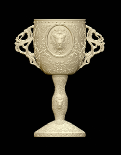 lion ornamental deluxe chalice gryffindor 3d models download creality cloud Antiques 3d print model - Mito3D